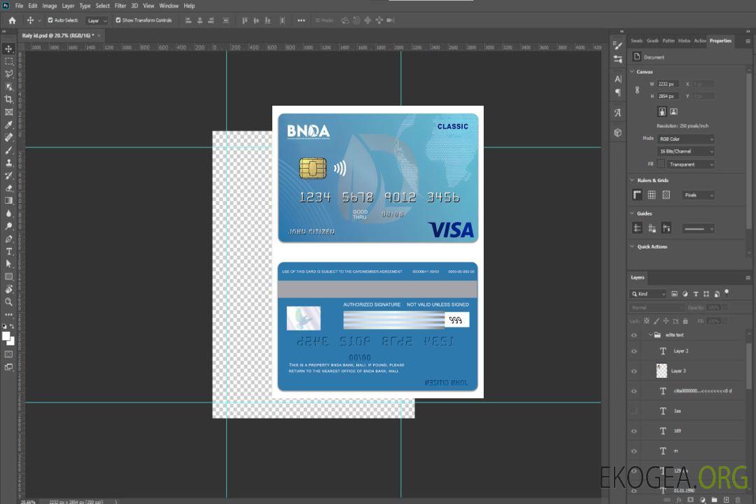 Carte Visa Classique Banque BNDA Mali template Carte Visa Classique Banque BNDA Mali template